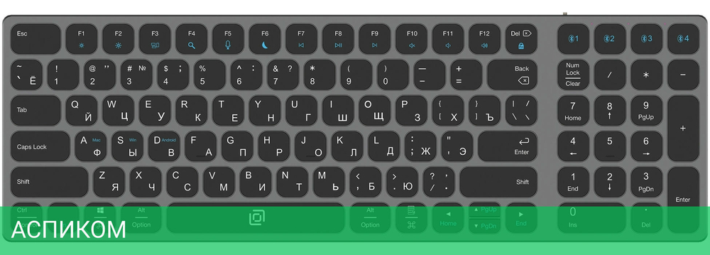 Клавиатура Oklick K767W серый/черный (2002135)