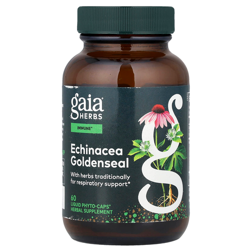 Gaia Herbs, эхинацея желтокорень, 60 жидк. капсул Phyto-Caps®