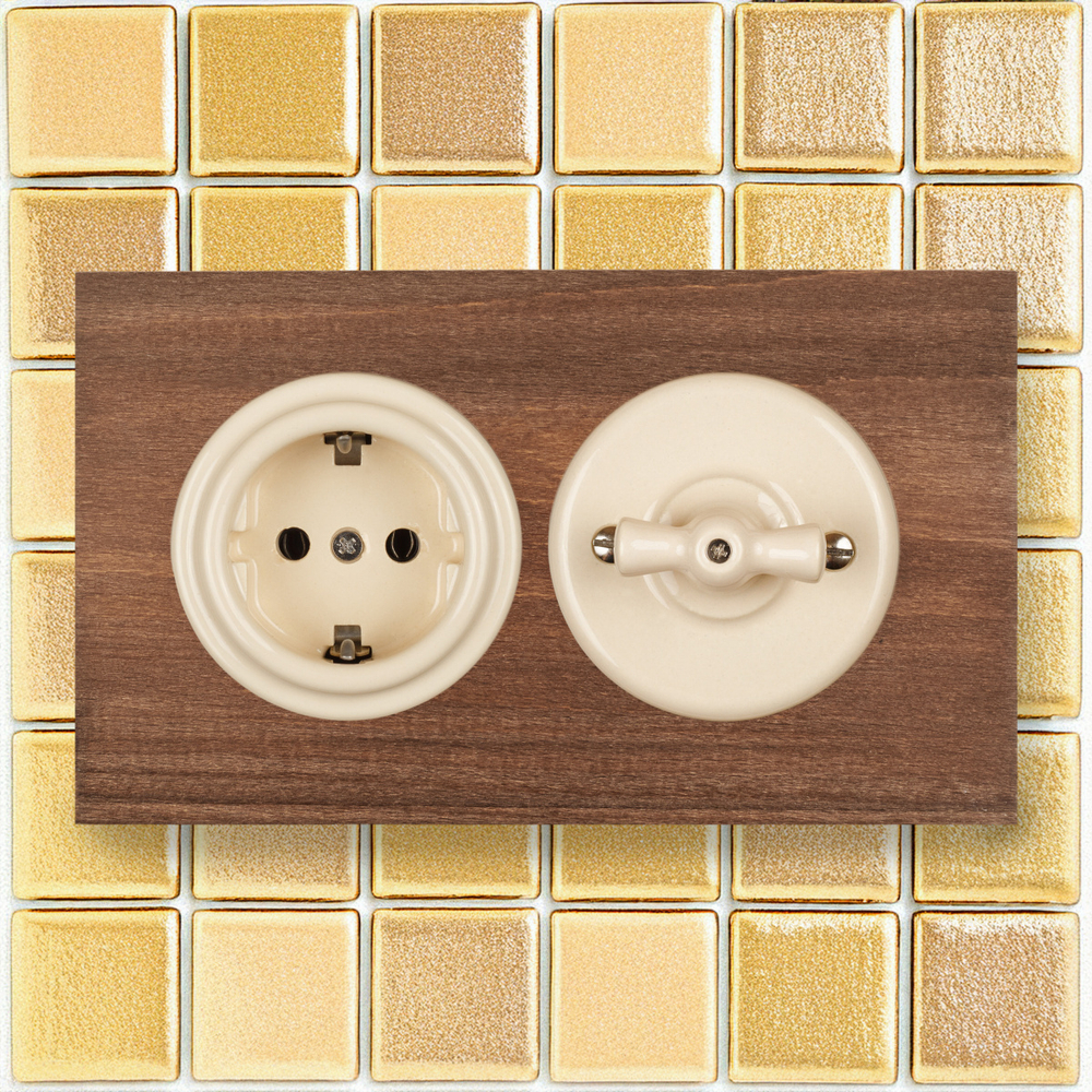 Рамка 2-х постовая, скрытый монтаж, Шедель Форест, дерево, цвет винтаж BF7-620-18