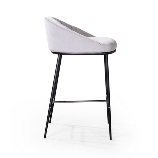 Стул полубарный Barkley, микровелюр серый