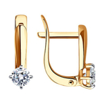 Серьги из золота с фианитами Au 585 (026809)