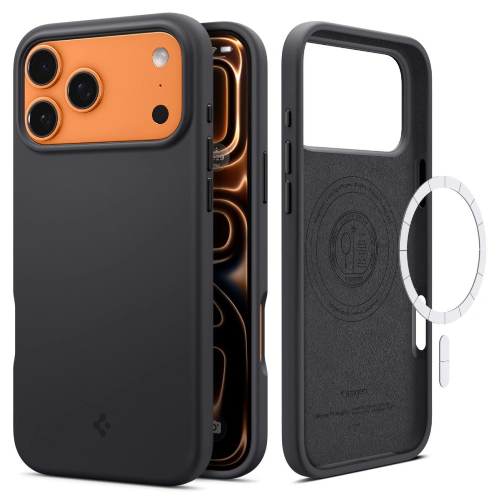 Чехол Spigen Silicone Fit Magsafe для iPhone 17 Pro черный