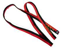 Пояс для тхэквондо ProfSport Премиум с вышивкой черно-красный