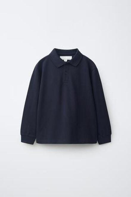 ZARA ОДНОТОННОЕ ПОЛО, ЦВЕТ НОЧНОГО НЕБА