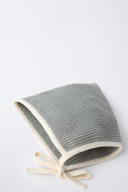 ZARA ОСТРОКОНЕЧНАЯ ШАПКА С КОНТРАСТНОЙ ОТДЕЛКОЙ, СВЕТЛЫЙ ХАКИ