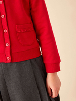 Кардиган школьный с карманами для девочки Next 979-315, Красный