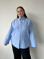 Рубашка базовая голубая в полоску