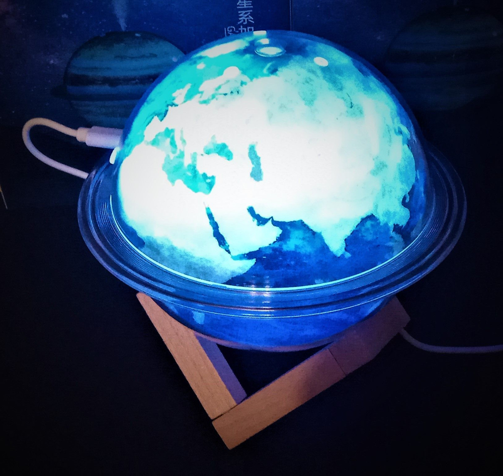 Светильник с увлажнителем Planet Земля, питание проводное 5В, подставка