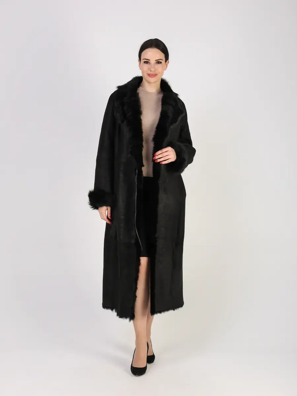 Дубленка зимняя натуральная длинная и теплая