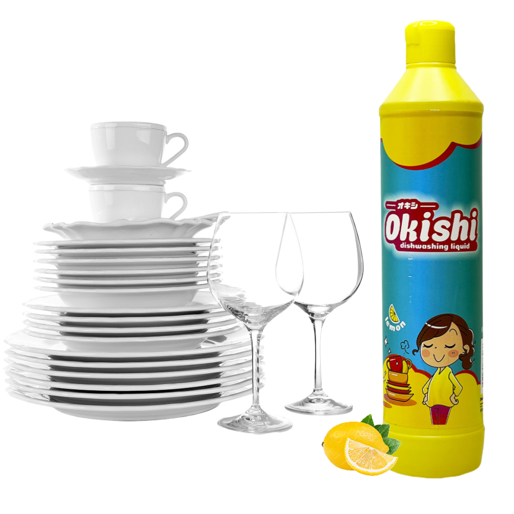 Средство для мытья посуды Okishi dishwashing liquid Lemon с ароматом бодрящего лимона 500 г