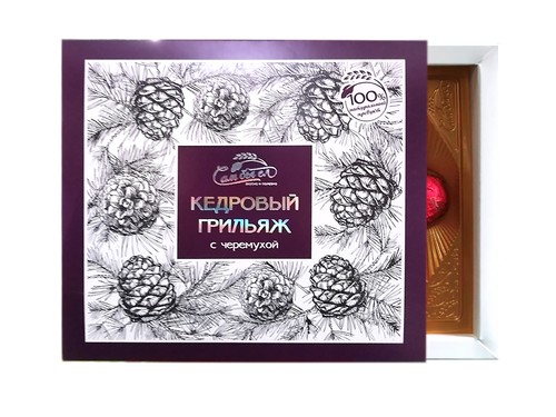 Кедровый грильяж в шоколадной глазури с Черемухой / 120 гр / ТМ Сам бы ел
