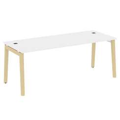 Onix Wood Direct Стол руководителя OW.SRR-6.8 Белый Бриллиант/Дуб Светлый/Металл Белый 1980*800*750