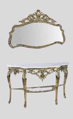 Bello De Bronze Зеркало "Конша" в раме, золото