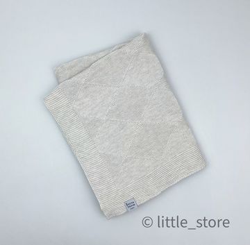 Плед вязаный "Basic" серо-бежевый