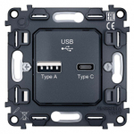 Механизм розетки 2хUSB type A и C Ambrella Volt Quant VM177