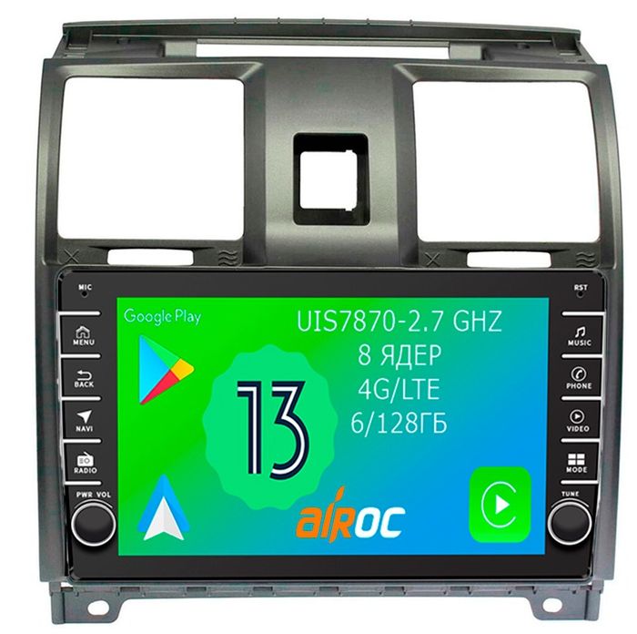 Магнитола для УАЗ Патриот, Пикап 2012-2016 - Airoc AB-3911 (кнопки и крутилки), Android 13, Быстрая, SIM-слот, CarPlay