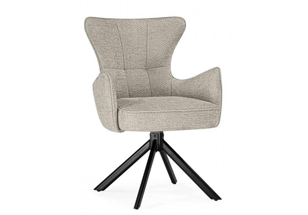 Стул на металлокаркасе Woodville Atlanta beige, black крутящийся, ножки черные