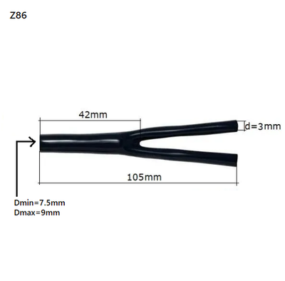 DAXX Z86 Кембрик для разделки кабеля диаметром от 7.5 до 9mm на два по 3mm черный -1шт-