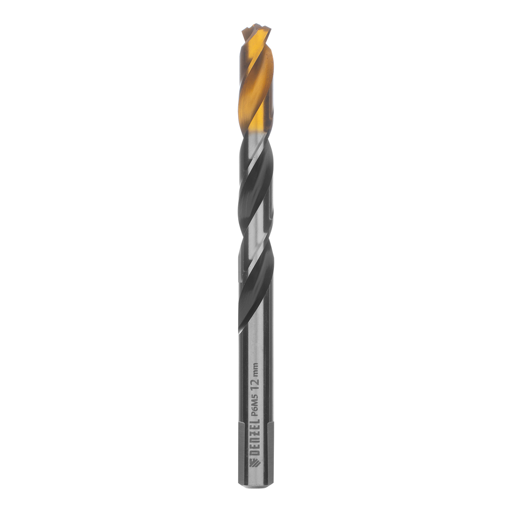 Сверло спиральное по металлу 12 x 151мм, Р6М5, Golden Tip, многогранная заточка Denzel