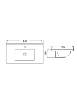 Раковина врезная WeltWasser WW  DEILBACH 7517-  80 810х395х175