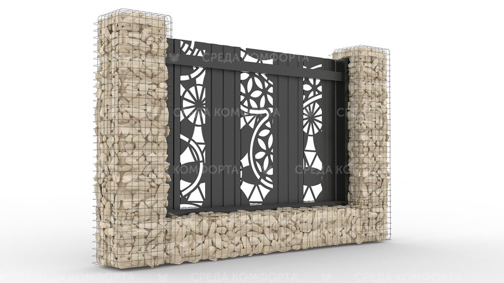 Забор из профлиста 2500х2000 мм ZBR0034 (ворота)