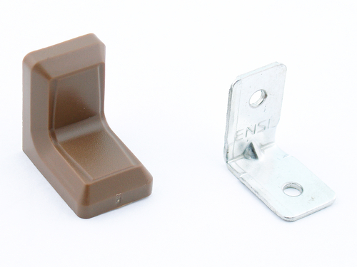 Уголок стальной монтажный с декоративной накладкой (ясень шимо тёмный/дуб) 10.435/13