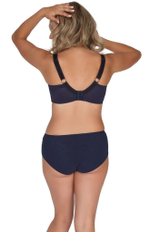 Темно-синий бюстгальтер с мягкой чашкой из кружева с «ресничками» (Размер: 90E) (Цвет: темно-синий)