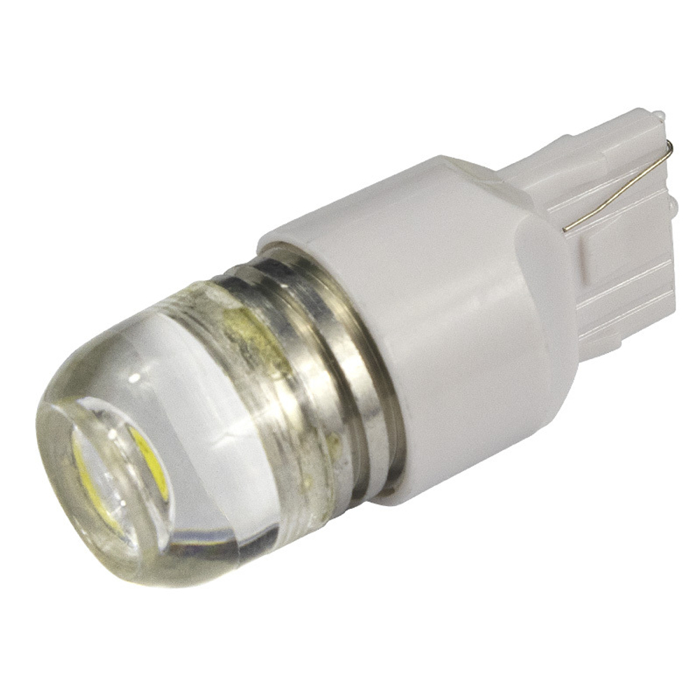 Светодиод 12V T20\5  COB WHITE LENS 0.4W/1W (2-х конт бесцок 7443) #S0041