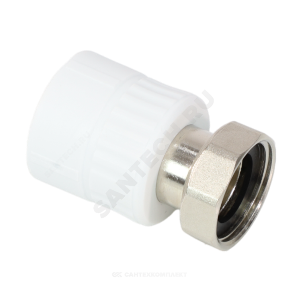 Муфта PP-R комбинированная белая Дн 20х3/4" с накидной гайкой VALFEX 10139120