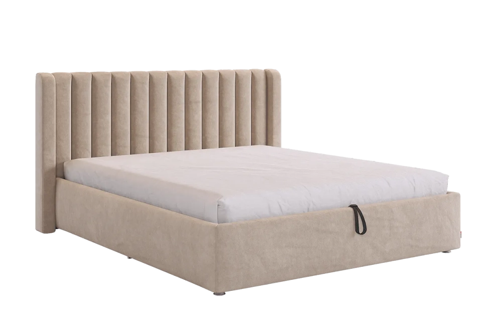 Кровать с подъемным механизмом Ева 160х200 см (галька,графит,капучино,крем,латте,мята,пудра,топаз (велюр))