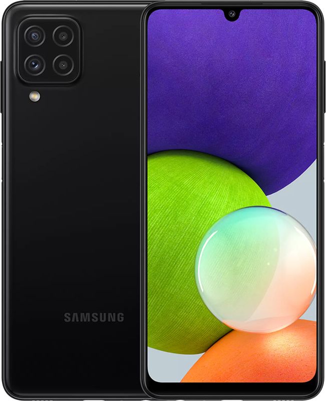 Смартфон Samsung Galaxy A22 128GB Black (SM-A225F)  Черный Ростест Оф. Гарантия