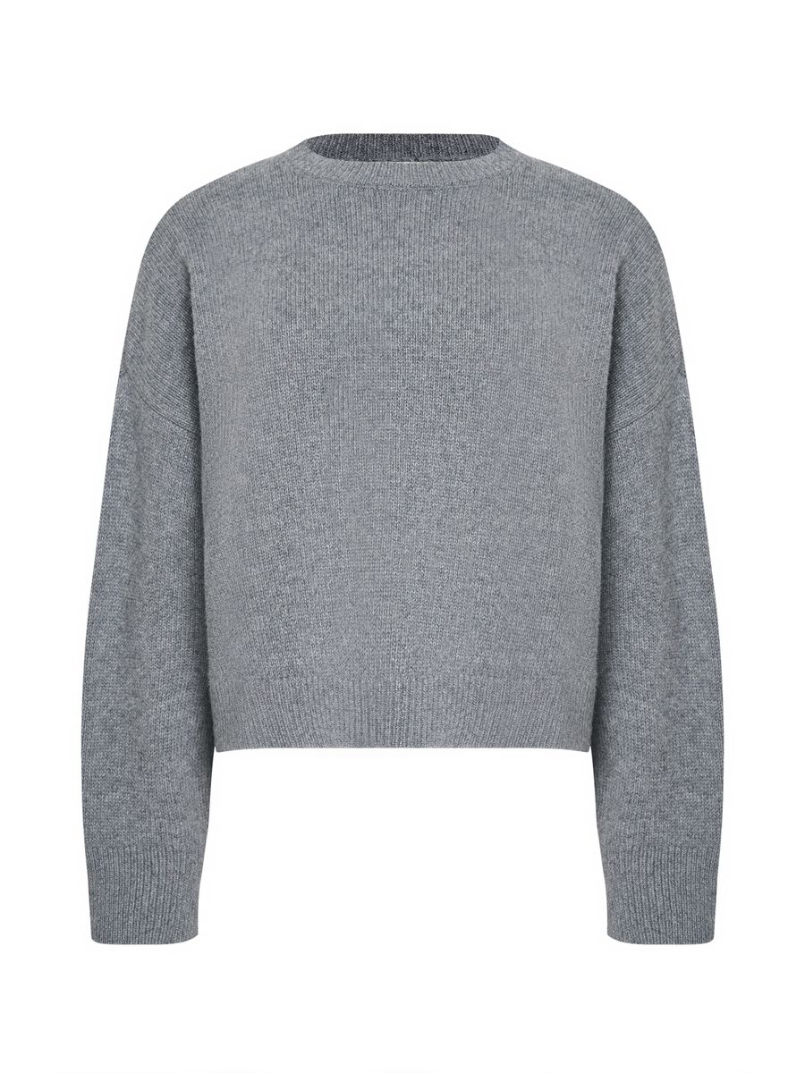 Джемпер из шерсти укороченный серый
