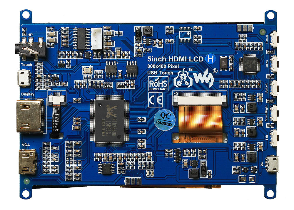 Цветной сенсорный HDMI-дисплей для Raspberry Pi 800×480 / 5”