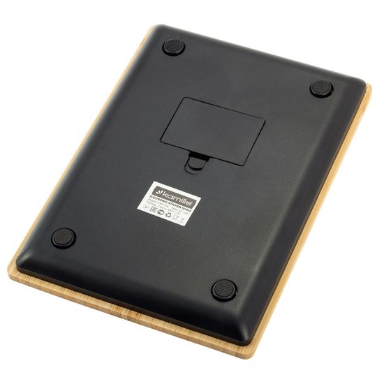 Весы электронные кухонные Kamille KM-7106 (20х14,5 см) платформа из бамбука