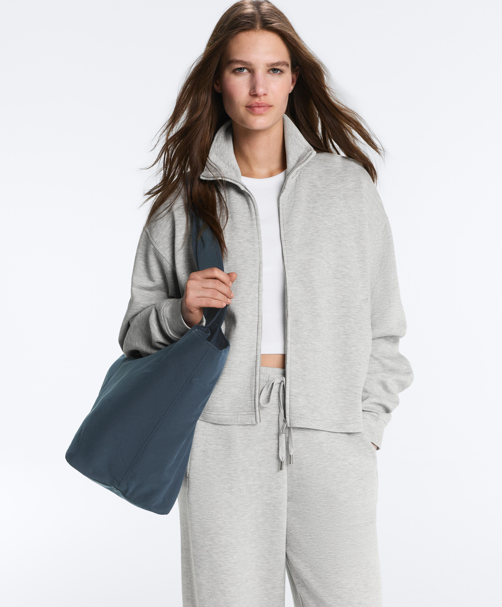 Oysho Куртка пике, серый меланж