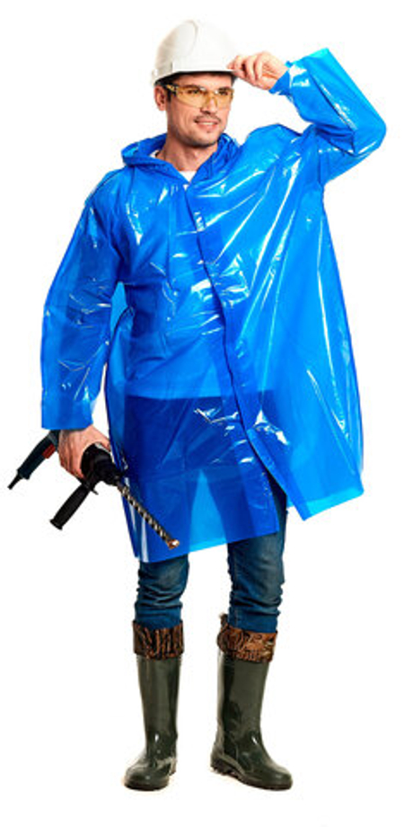 Плащ-дождевик Сириус-Профи на липучке ПВД 45 мкр. пропаянные швы, синий