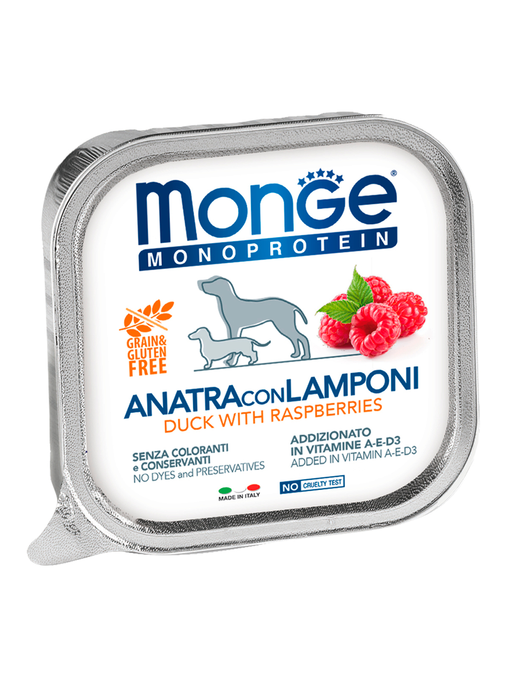 Monge Dog Monoprotein Fruits консервы для собак паштет из утки с малиной 150г