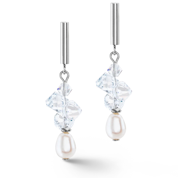 Серьги Coeur de Lion White-Silver 1124/21-1417