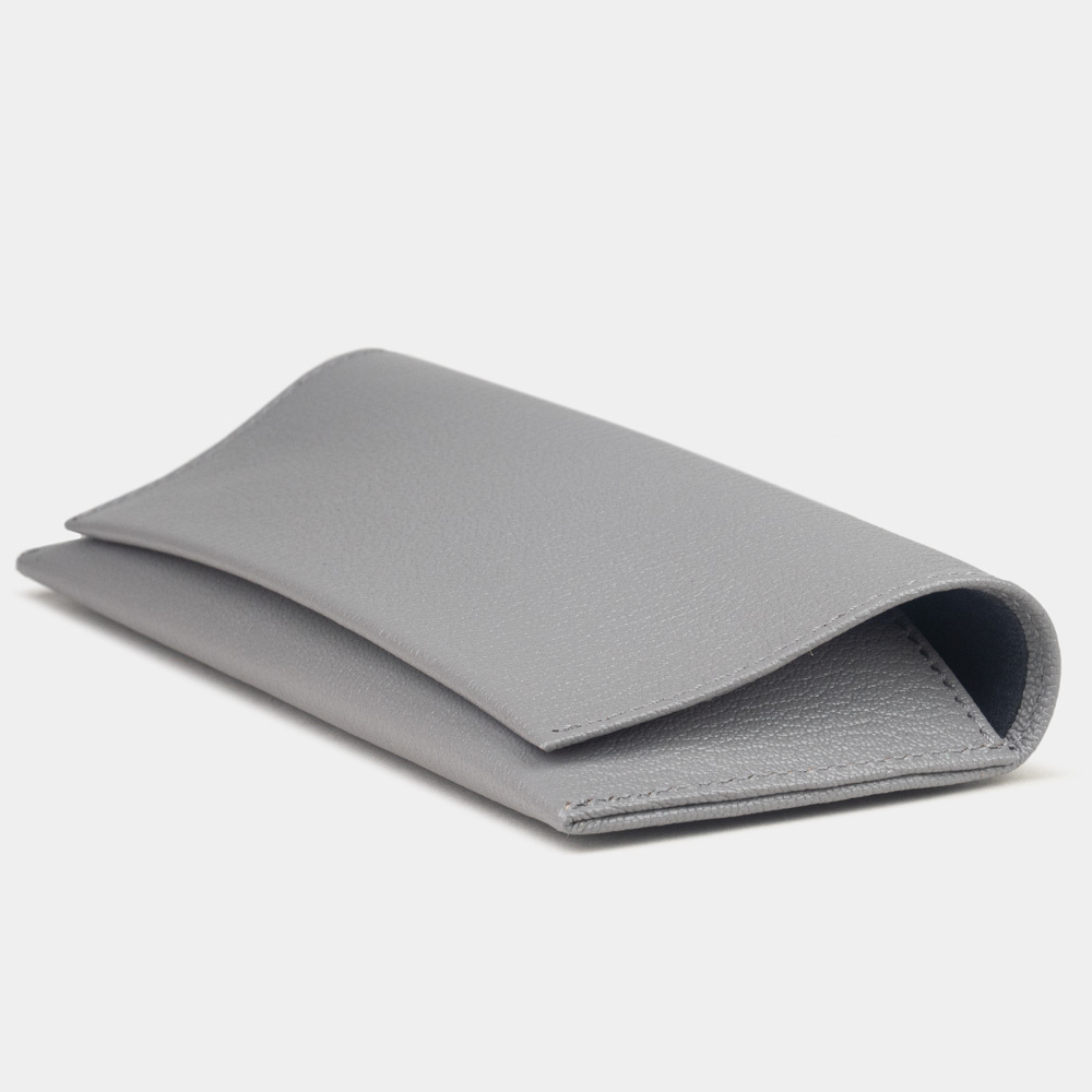 Футляр для очков Lentille из кожи козы, серого цвета