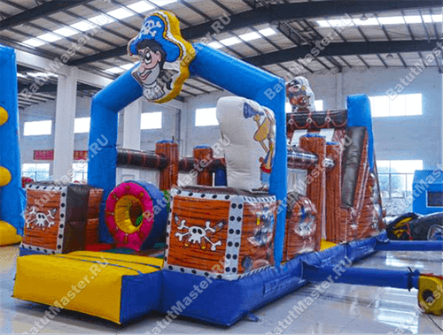 Коммерческий надувной батут "Полоса препятствий пиратская"