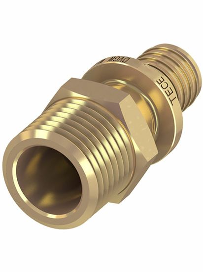 TECE TECEflex Соединение прямое с ниппелем, латунь 16 × R 1/2" наружная резьба