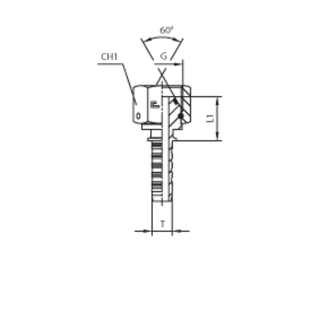 Фитинг DN 06 BSP (Г) 1/2 (накидная гайка, o-ring)