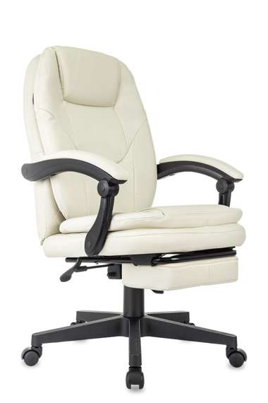 Кресло руководителя Бюрократ CH-868N-BF слоновая кость эко.кожа крестов. пластик подст.для ног