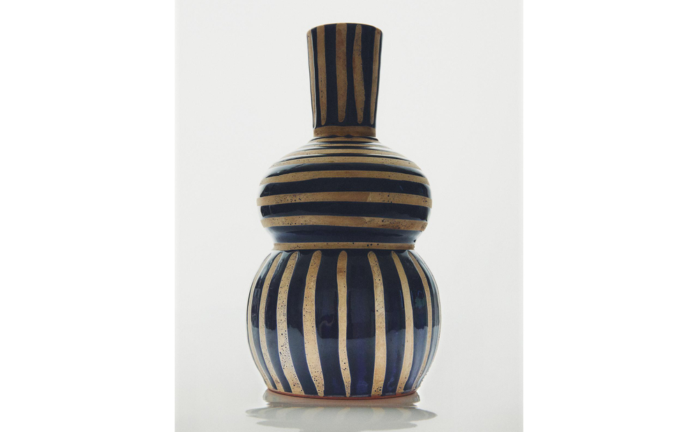 Zara Home Ваза из фаянса, цвет синий, 24 см