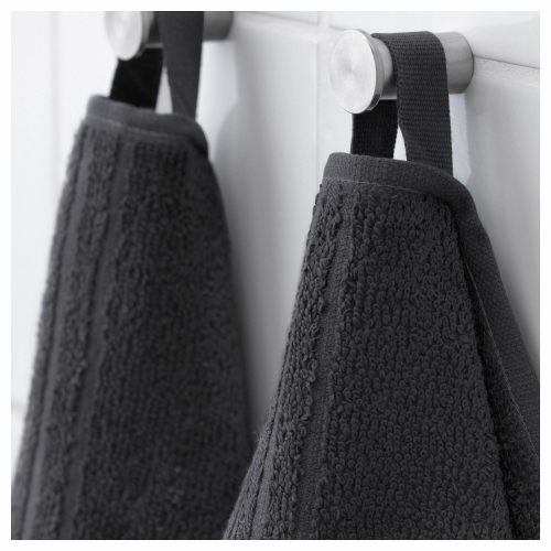 Полотенце IKEA VAGSJON (ВОГШЁН), Темно-серый, 40х70 см