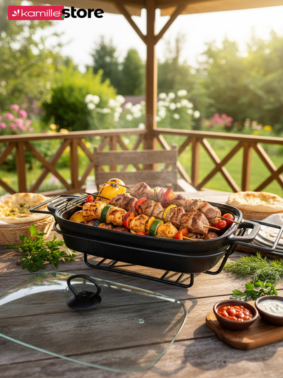 Мармит керамический 2,5 л. прямоугольный Kamille KM 6428 подставка на 2 свечи