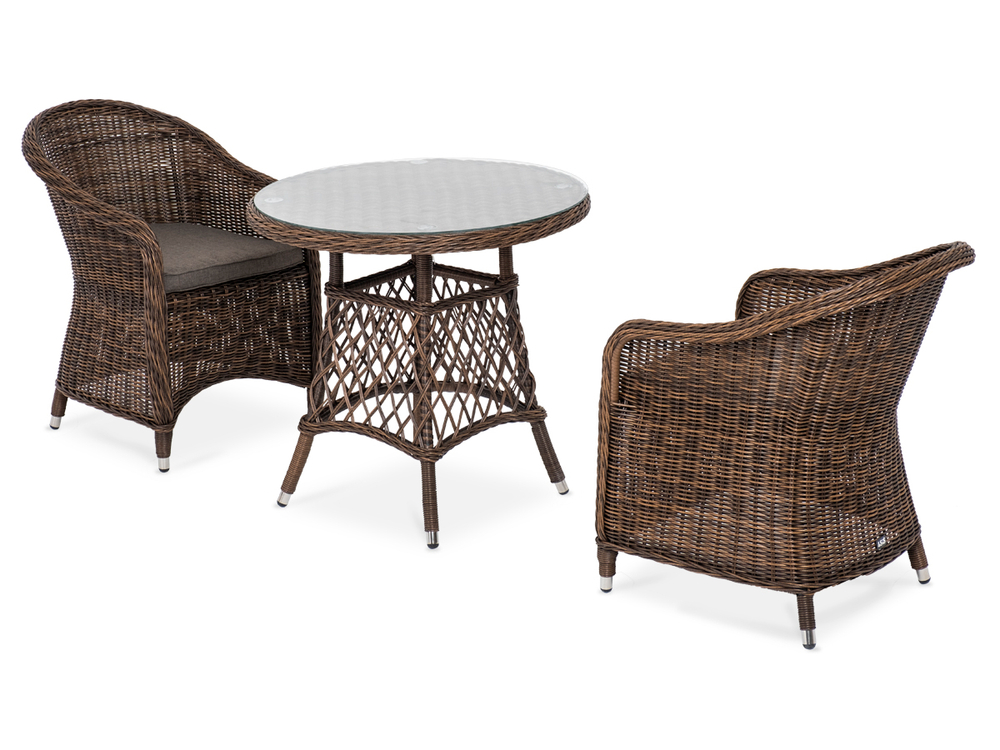 "Эспрессо–80 R" обеденная группа плетеная, цвет коричневый