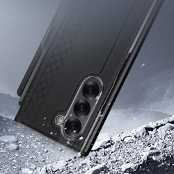 Чехол черного цвета с премиальной искусственной кожи от Dux Ducis для Samsung Galaxy Z Fold 6, серия Bril Series Case (версия с S Pen)