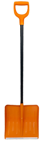 Лопата снегоуборочная Вьюга №1 43х49см пластиковая с планкой, металлическим черенком с V-образной ру