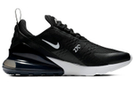 Nike Air Max 270 retro impact-resistant fabric, synthetic leather, shock absorption, non-slip, wear-resistant, balanced, breathable, low-cut cushion, casual running shoes, women's black and white